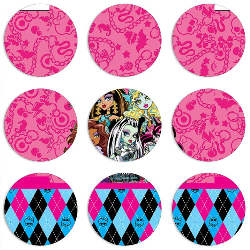 Магнитные фотопазлы круги d55 набор 9 штук 