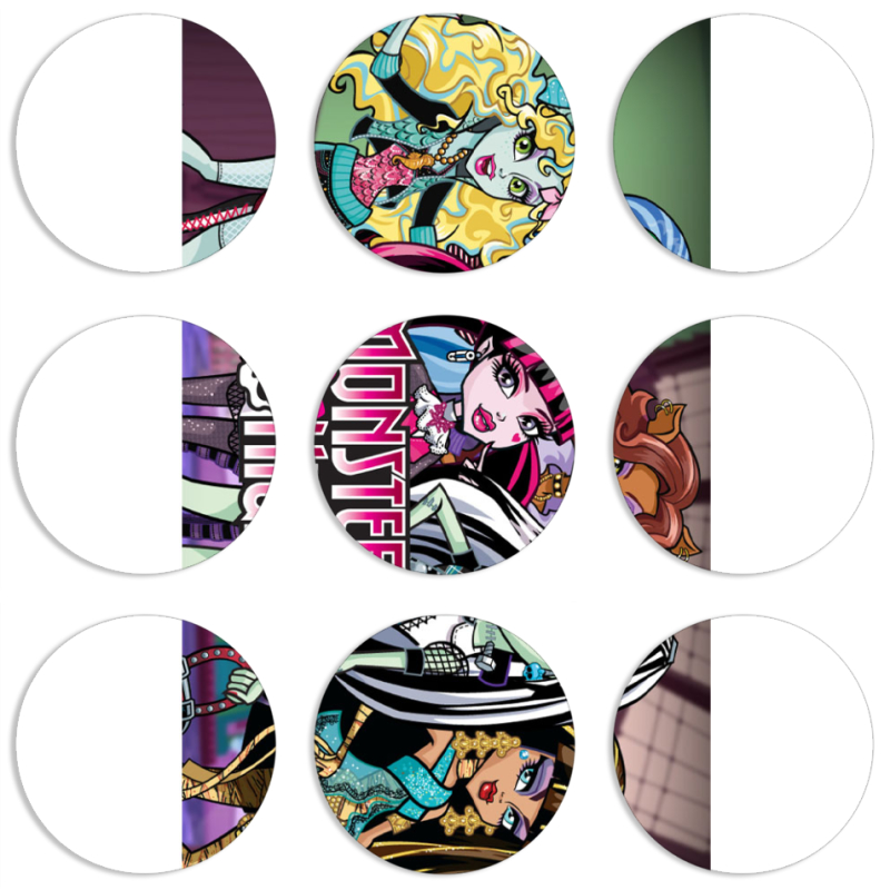 Магнитные фотопазлы круги d55 набор 9 штук 