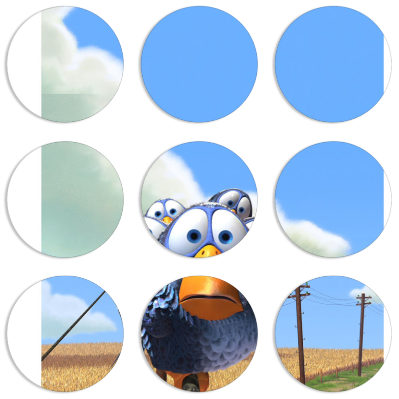 Магнитные фотопазлы круги d55 набор 9 штук 