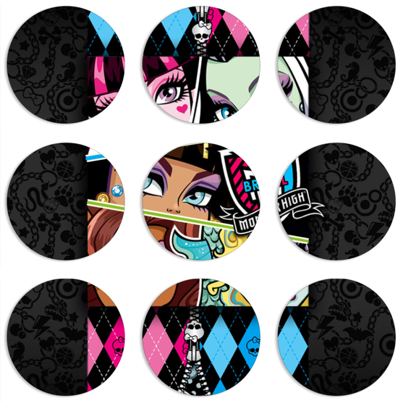 Магнитные фотопазлы круги d55 набор 9 штук 