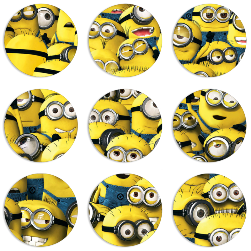 Магнитные фотопазлы круги d55 набор 9 штук 