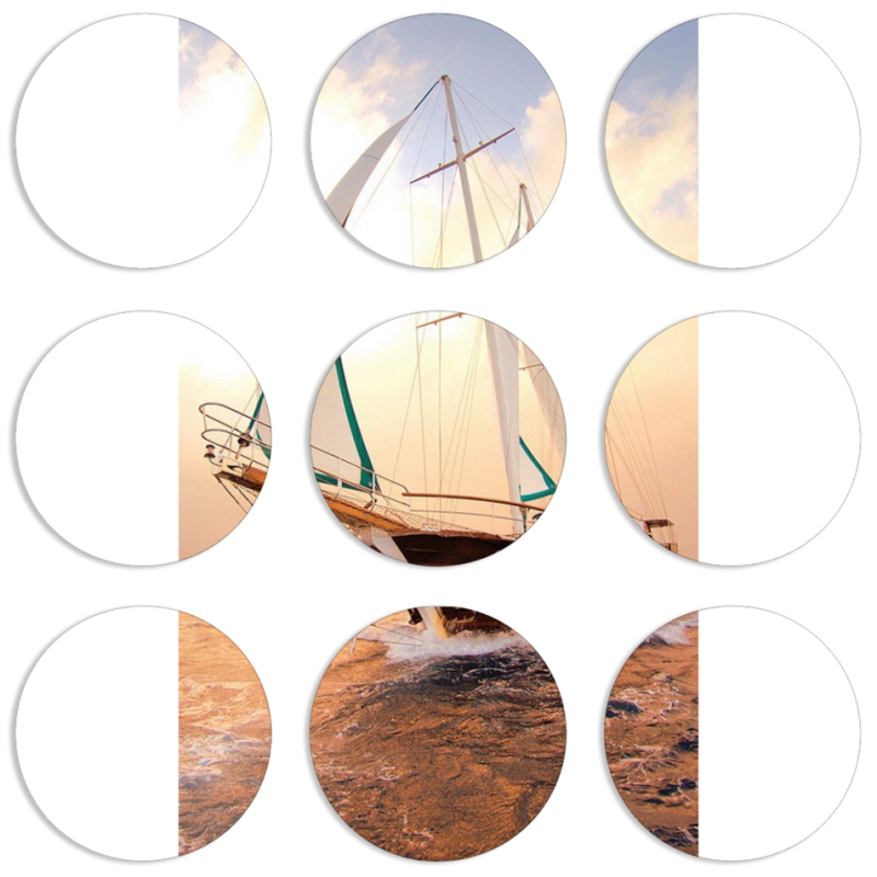 Магнитные фотопазлы круги d55 набор 9 штук 