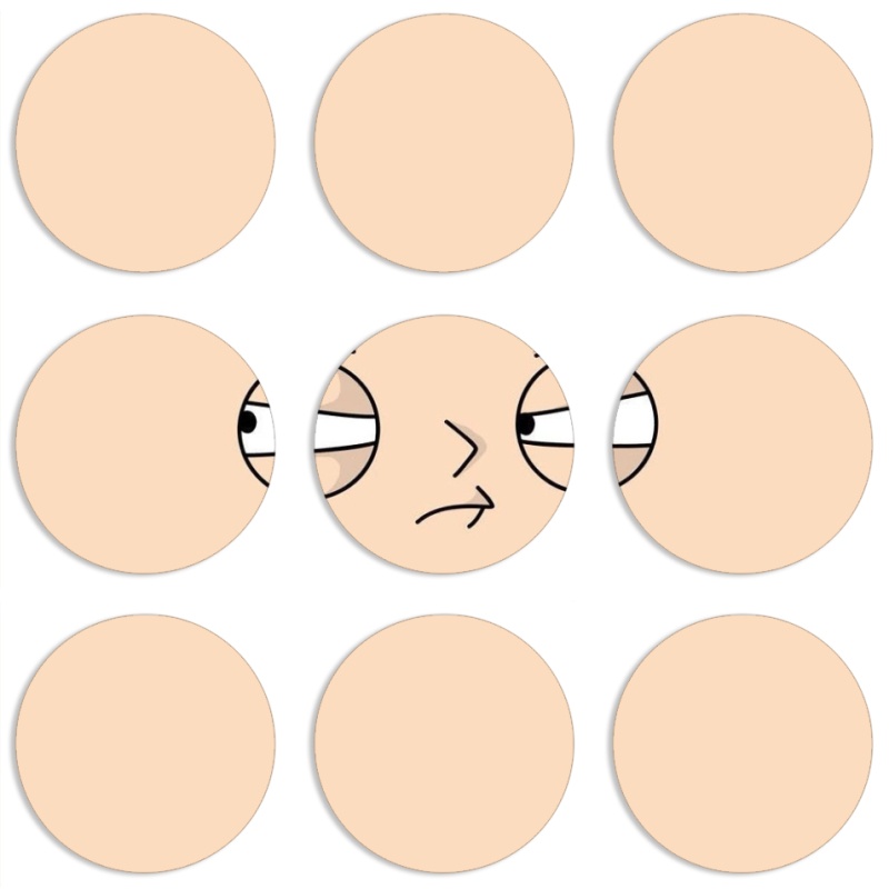 Магнитные фотопазлы круги d55 набор 9 штук 