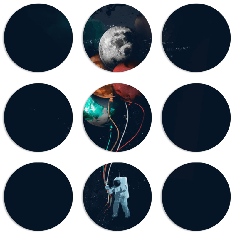 Магнитные фотопазлы круги d55 набор 9 штук 