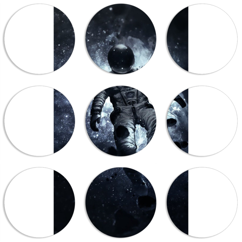 Магнитные фотопазлы круги d55 набор 9 штук 