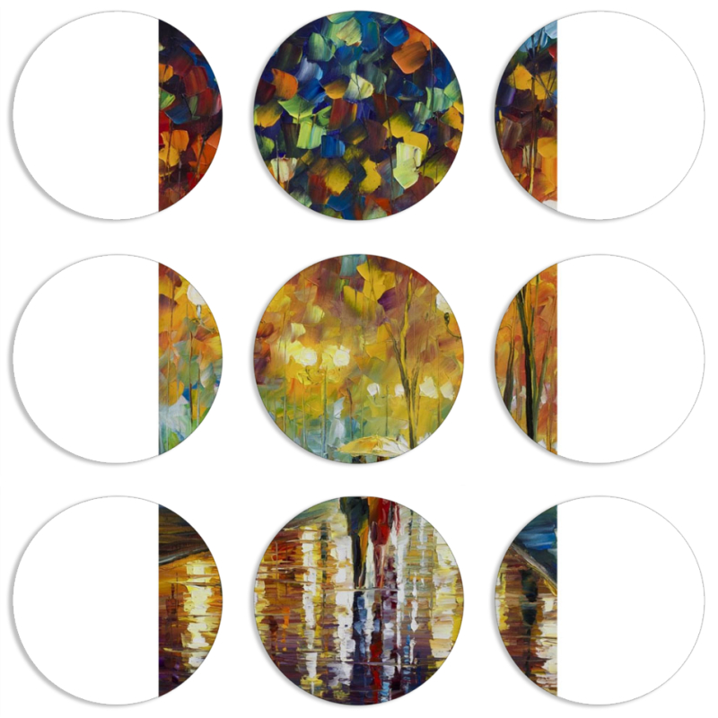 Магнитные фотопазлы круги d55 набор 9 штук 