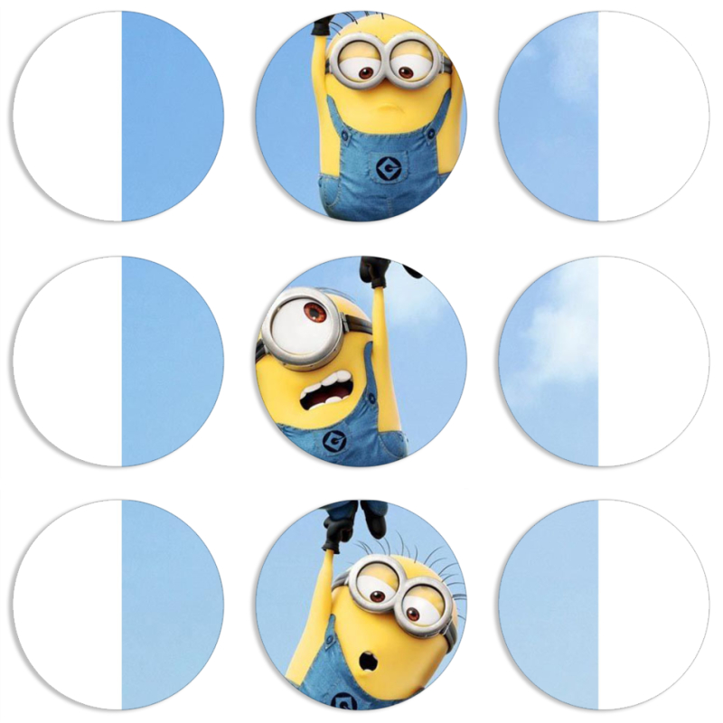 Магнитные фотопазлы круги d55 набор 9 штук 