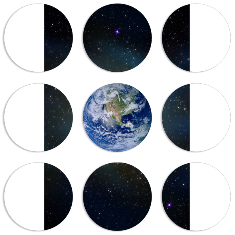 Магнитные фотопазлы круги d55 набор 9 штук 