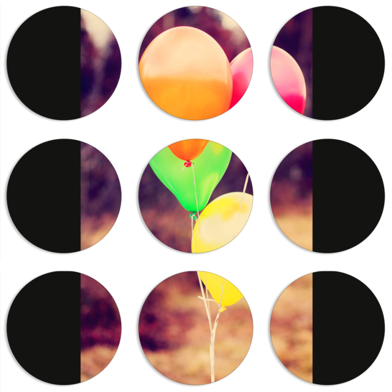 Магнитные фотопазлы круги d55 набор 9 штук 