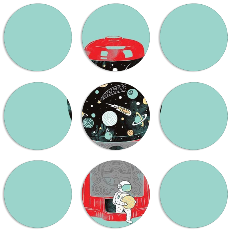 Магнитные фотопазлы круги d55 набор 9 штук 