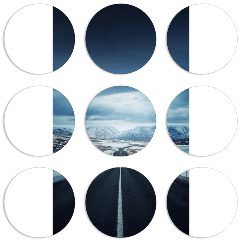 Магнитные фотопазлы круги d55 набор 9 штук 