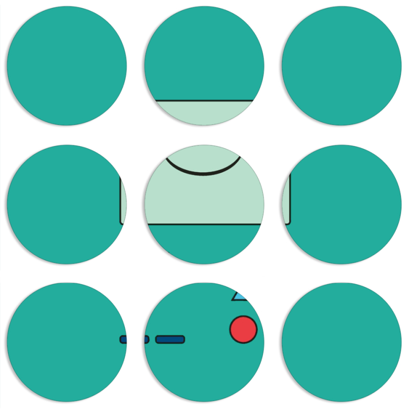 Магнитные фотопазлы круги d55 набор 9 штук 