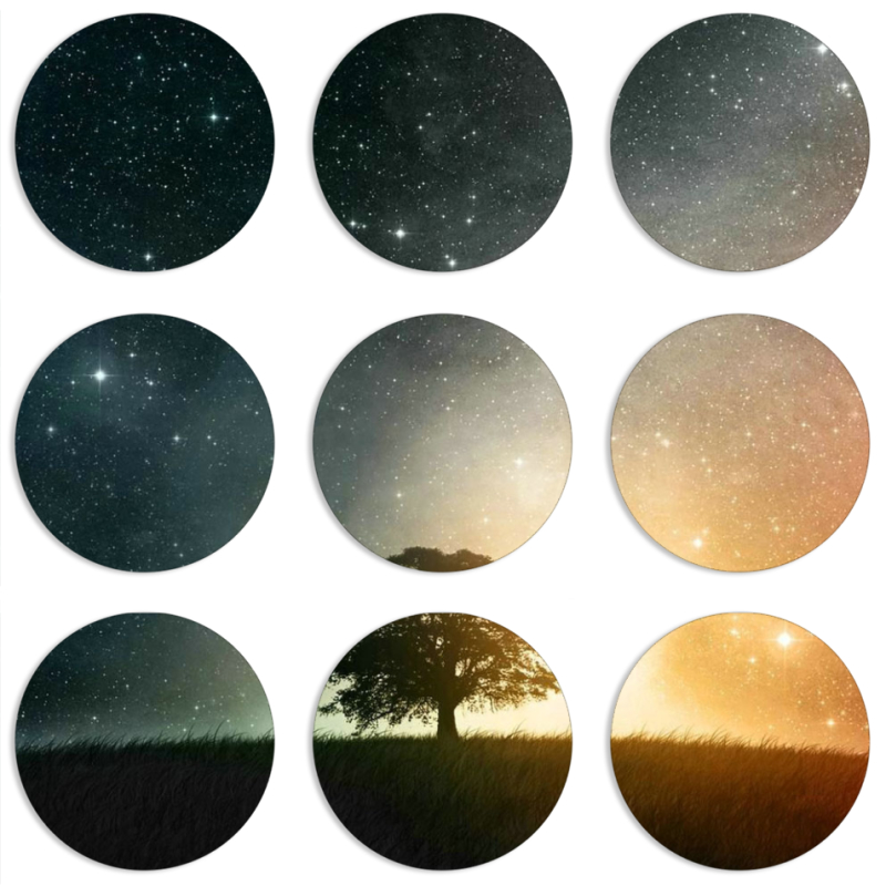 Магнитные фотопазлы круги d55 набор 9 штук 