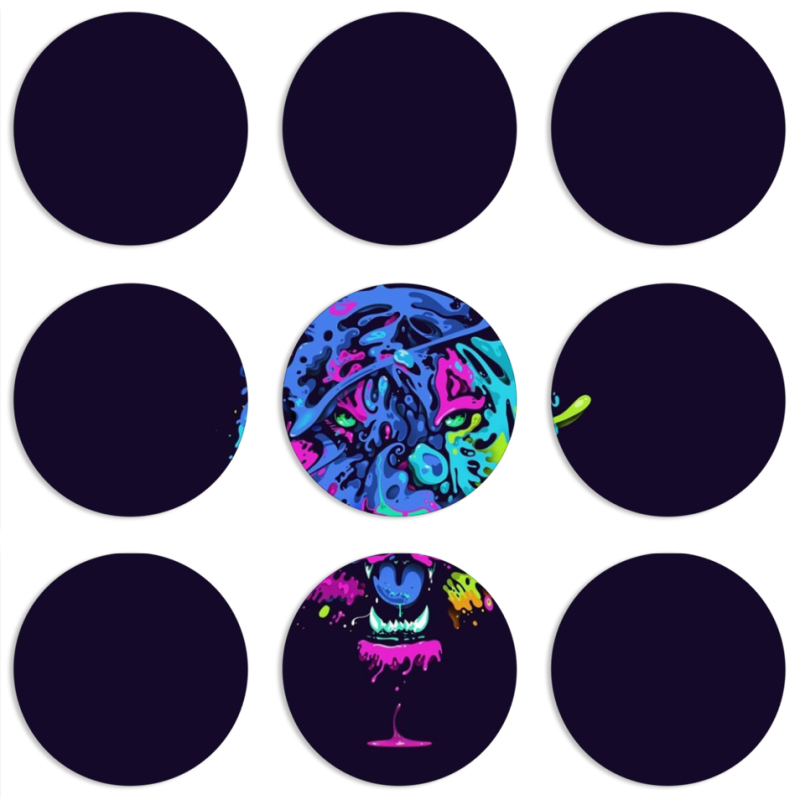 Магнитные фотопазлы круги d55 набор 9 штук 