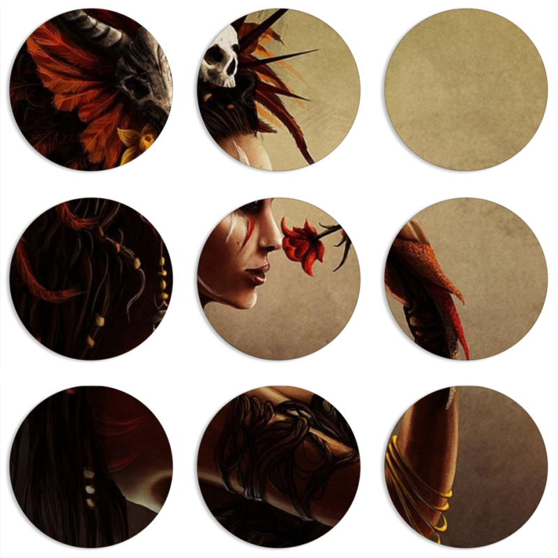 Магнитные фотопазлы круги d55 набор 9 штук 