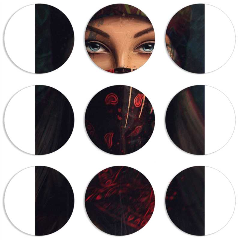 Магнитные фотопазлы круги d55 набор 9 штук 