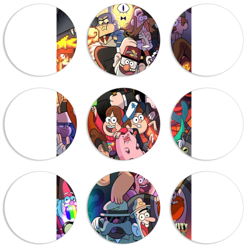 Магнитные фотопазлы круги d55 набор 9 штук 