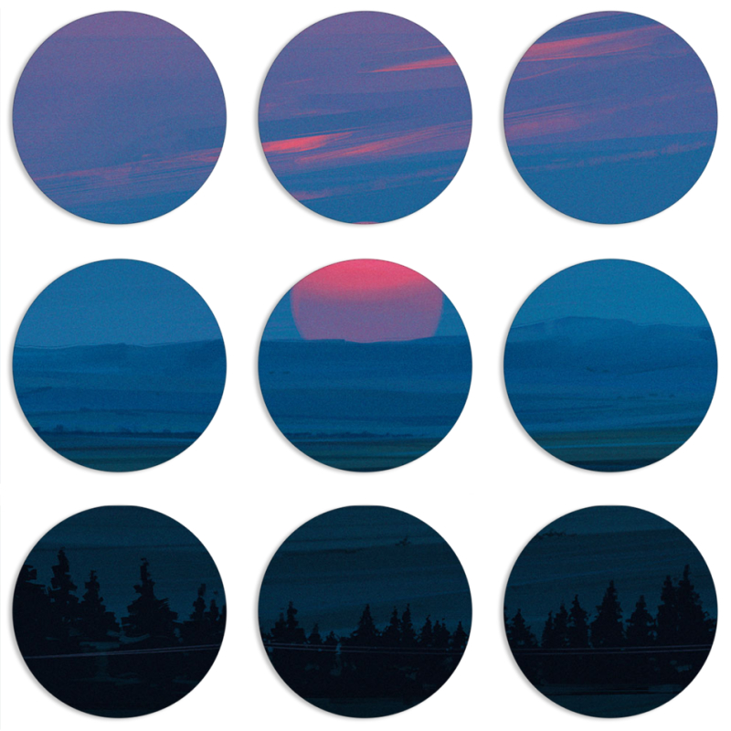 Магнитные фотопазлы круги d55 набор 9 штук Cold Red Light