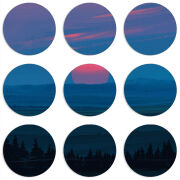 Магнитные фотопазлы круги d55 набор 9 штук Cold Red Light