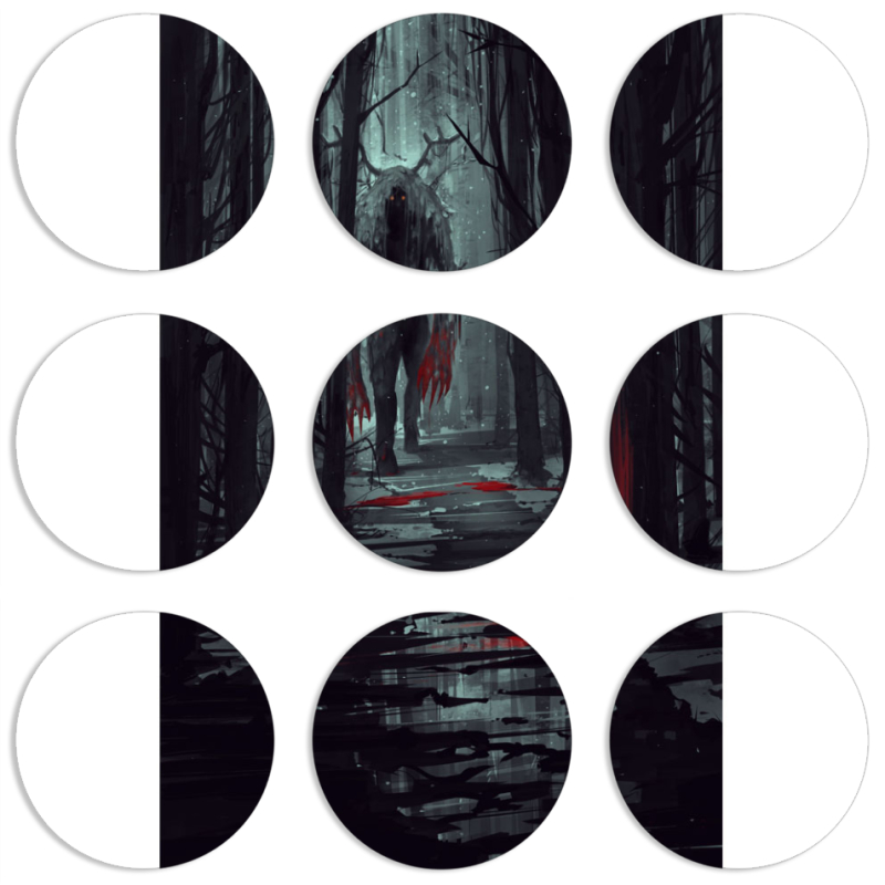 Магнитные фотопазлы круги d55 набор 9 штук Forest and Beast