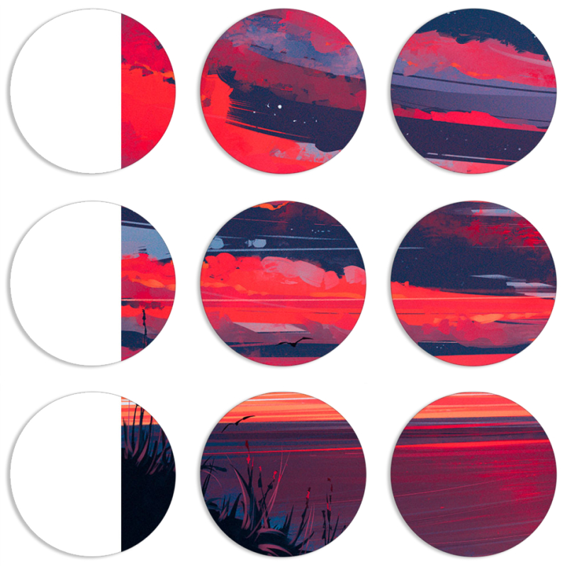 Магнитные фотопазлы круги d55 набор 9 штук Heaven a