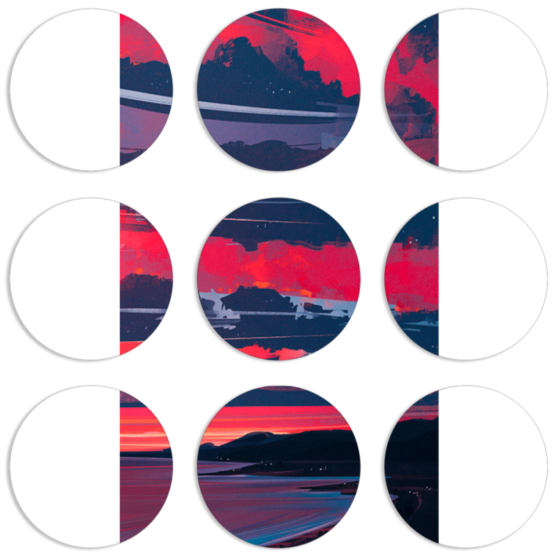 Магнитные фотопазлы круги d55 набор 9 штук Heaven b