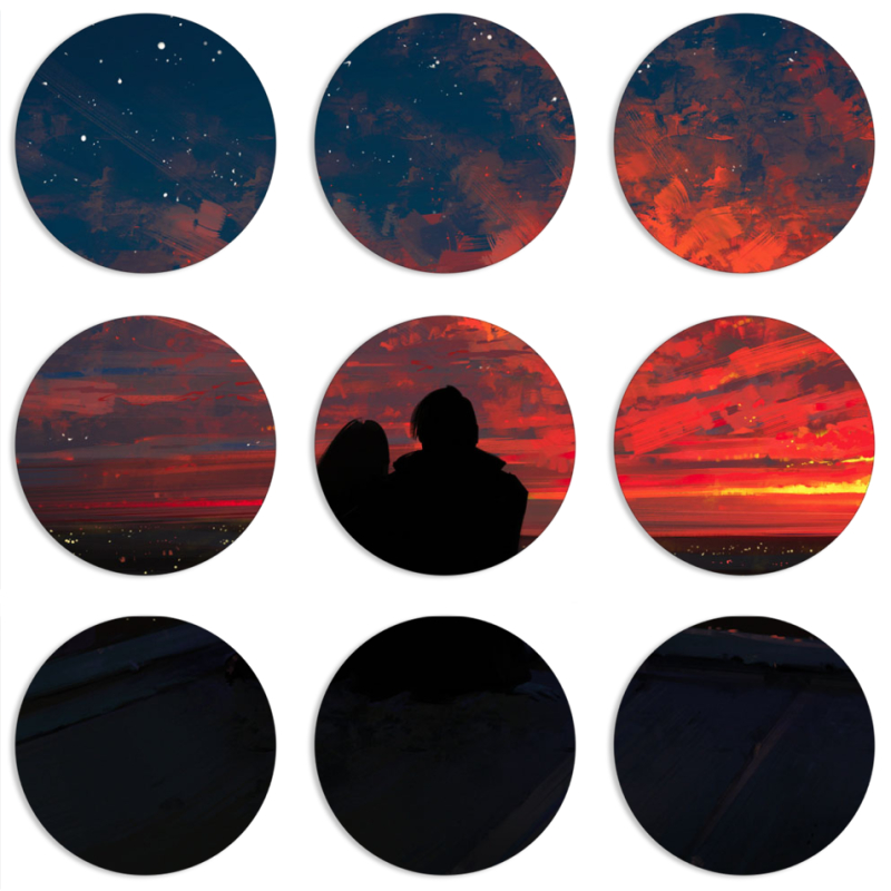 Магнитные фотопазлы круги d55 набор 9 штук the Secret Place