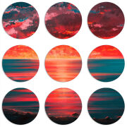 Магнитные фотопазлы круги d55 набор 9 штук Seaside b