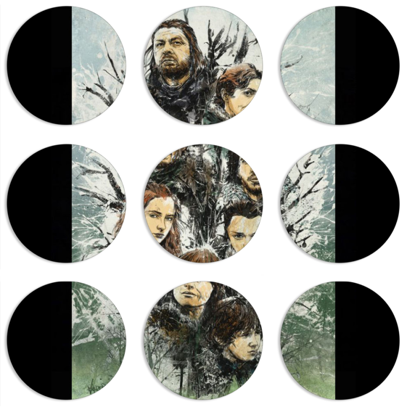 Магнитные фотопазлы круги d55 набор 9 штук 