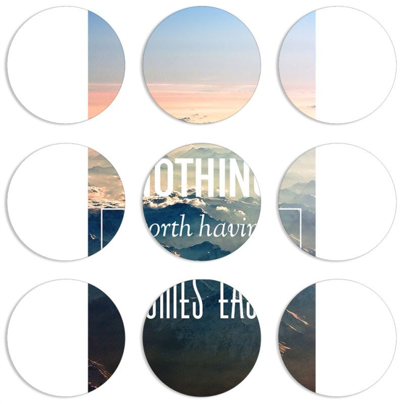 Магнитные фотопазлы круги d55 набор 9 штук 