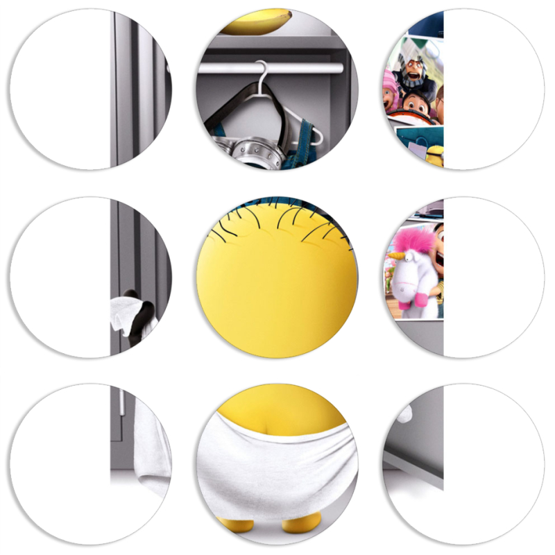 Магнитные фотопазлы круги d55 набор 9 штук 