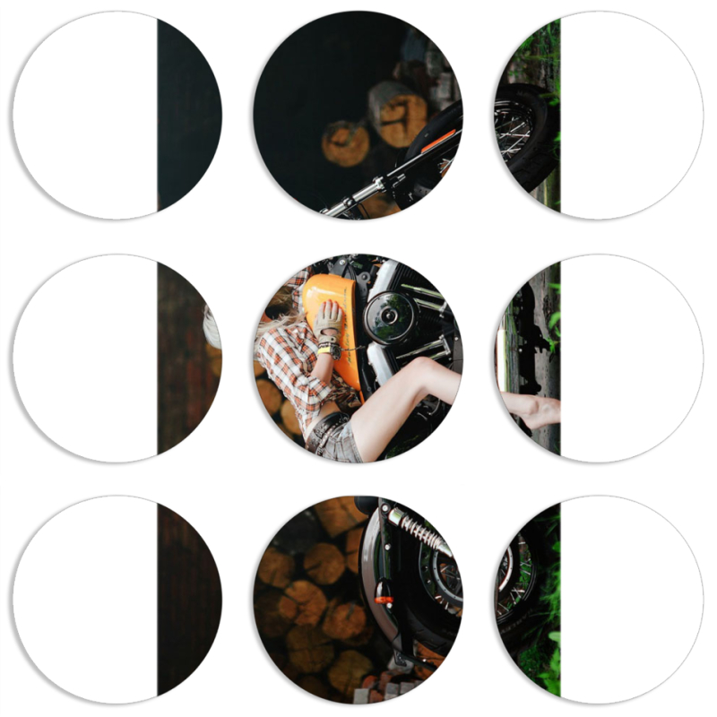 Магнитные фотопазлы круги d55 набор 9 штук 