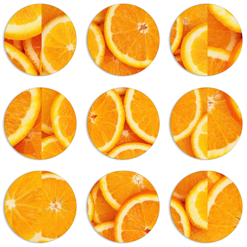 Магнитные фотопазлы круги d55 набор 9 штук 