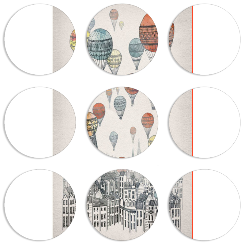 Магнитные фотопазлы круги d55 набор 9 штук 