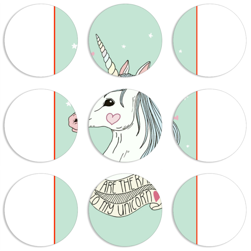 Магнитные фотопазлы круги d55 набор 9 штук My Unicorn