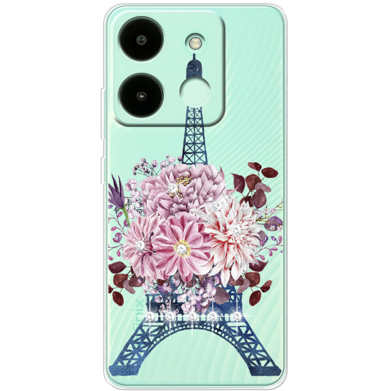 Чехол со стразами Infinix Smart 7 Eiffel Tower