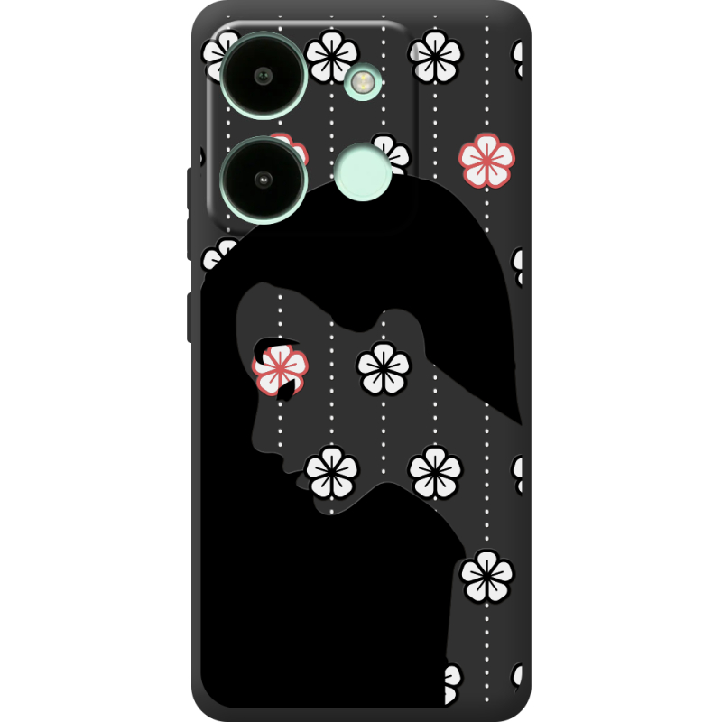 Черный чехол BoxFace Infinix Smart 7 Flower Hair