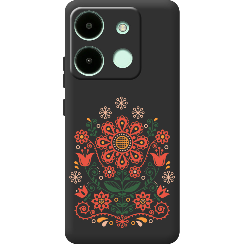 Черный чехол BoxFace Infinix Smart 7 Ukrainian Ornament