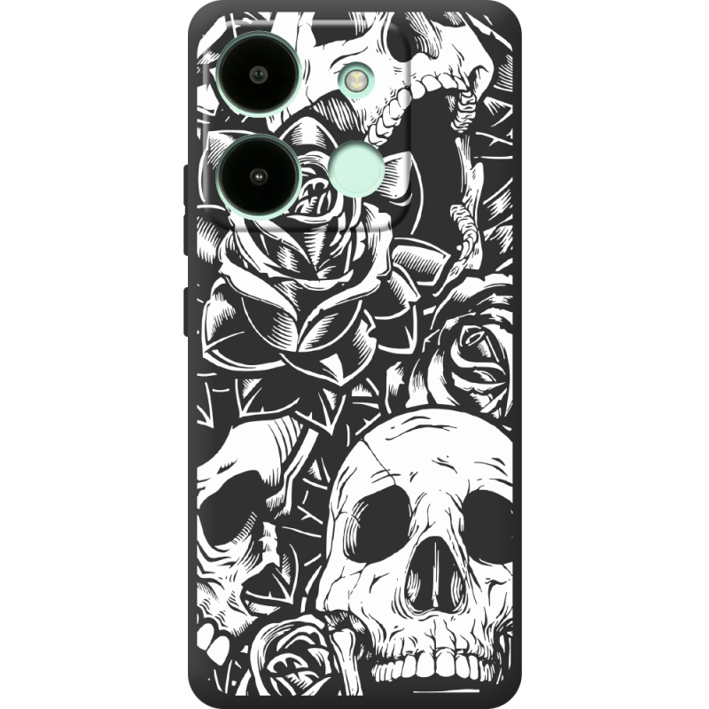 Черный чехол BoxFace Infinix Smart 7 Skull and Roses