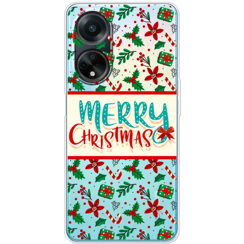 Прозрачный чехол BoxFace OPPO A98 5G Vintage Christmas Pattern