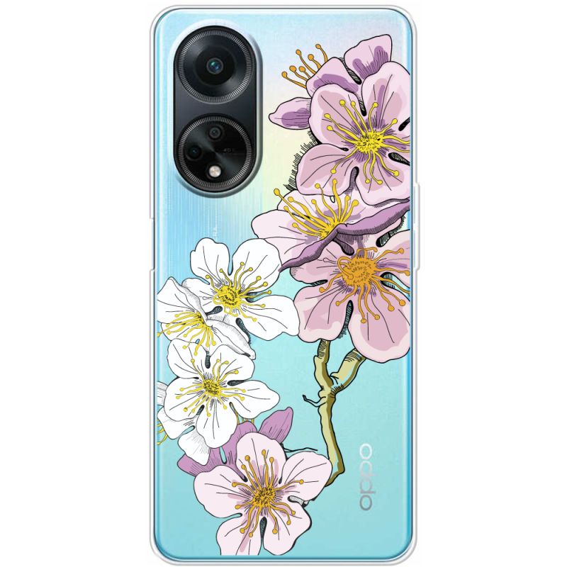 Прозрачный чехол BoxFace OPPO A98 5G Cherry Blossom