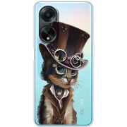 Прозрачный чехол BoxFace OPPO A98 5G Steampunk Cat