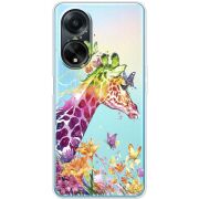 Прозрачный чехол BoxFace OPPO A98 5G Colorful Giraffe