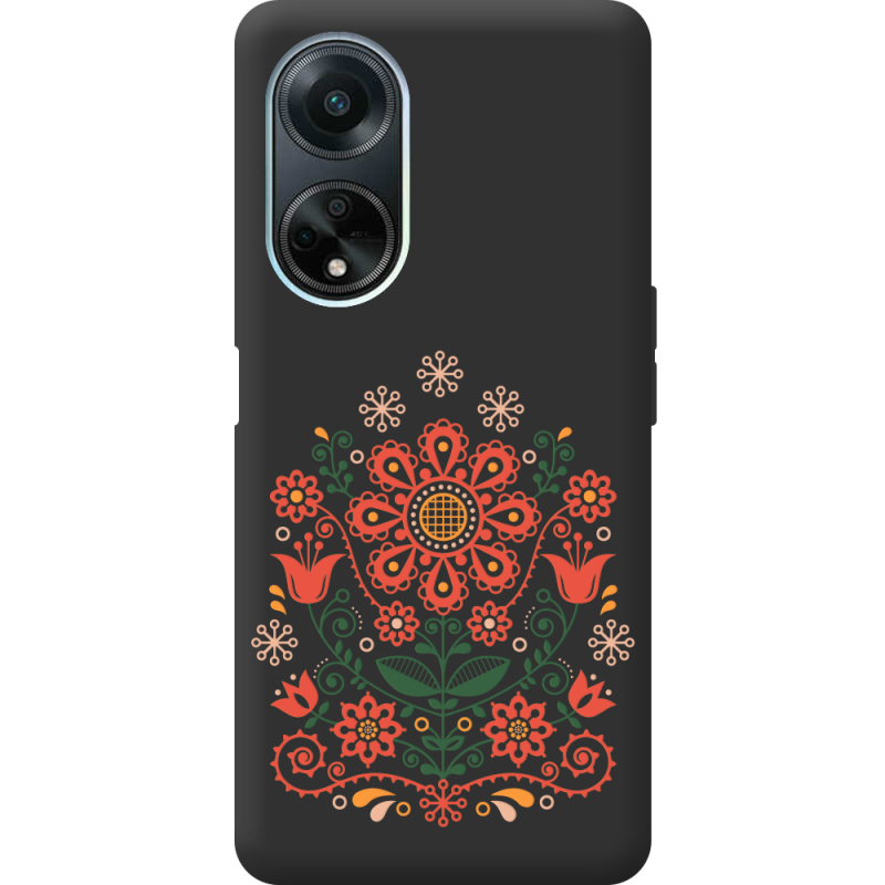 Черный чехол BoxFace OPPO A98 5G Ukrainian Ornament