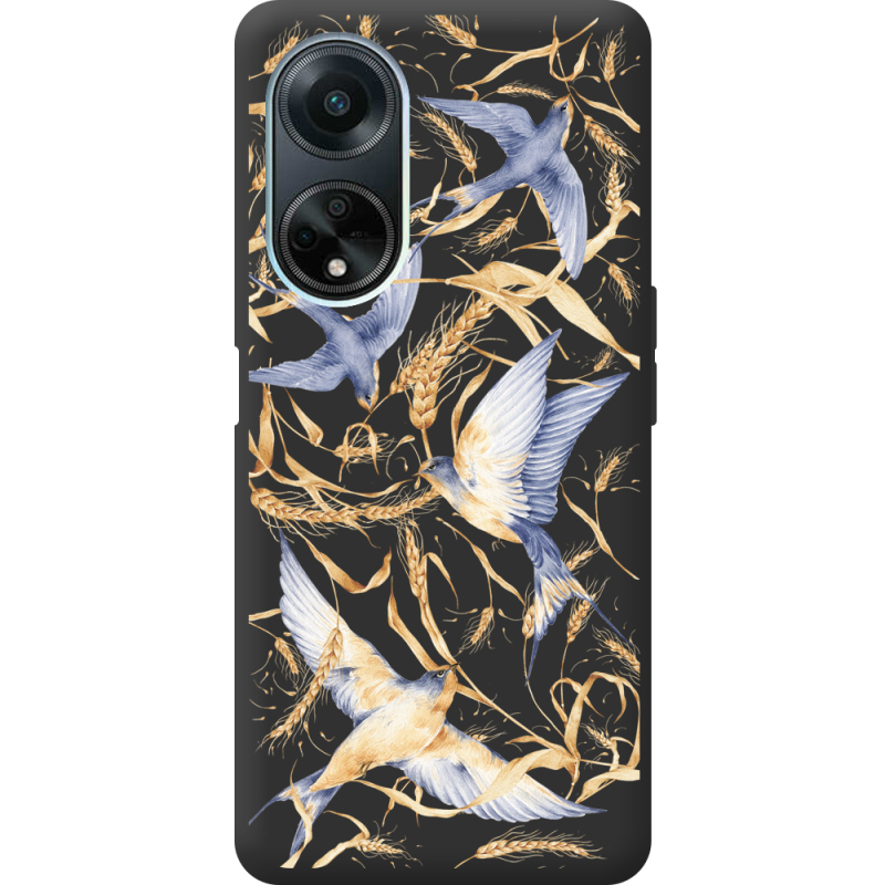 Черный чехол BoxFace OPPO A98 5G Ластівки