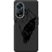 Черный чехол BoxFace OPPO A98 5G Wolf and Raven