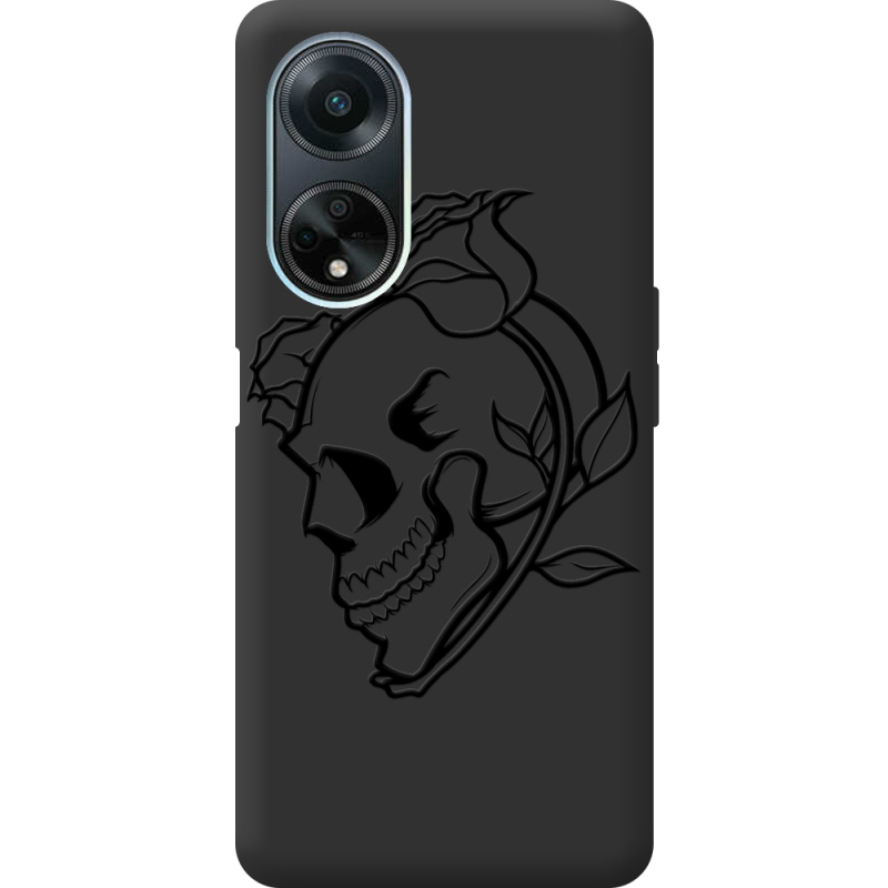 Черный чехол BoxFace OPPO A98 5G Skull and Roses