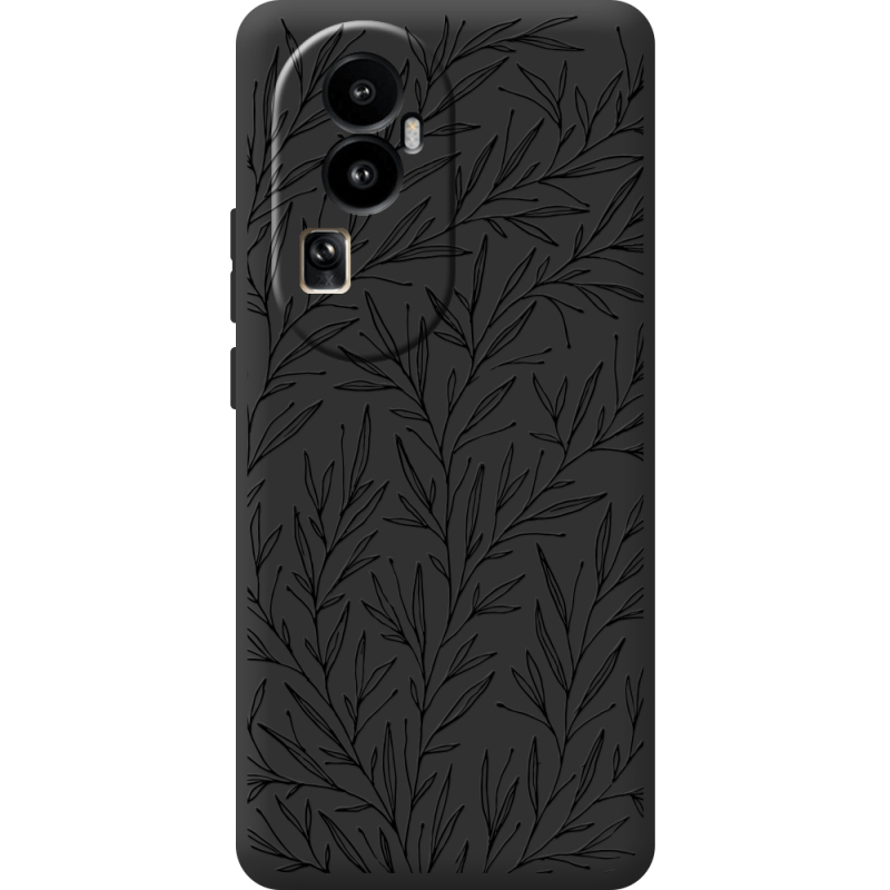 Черный чехол BoxFace OPPO Reno 10 (China) Leaves