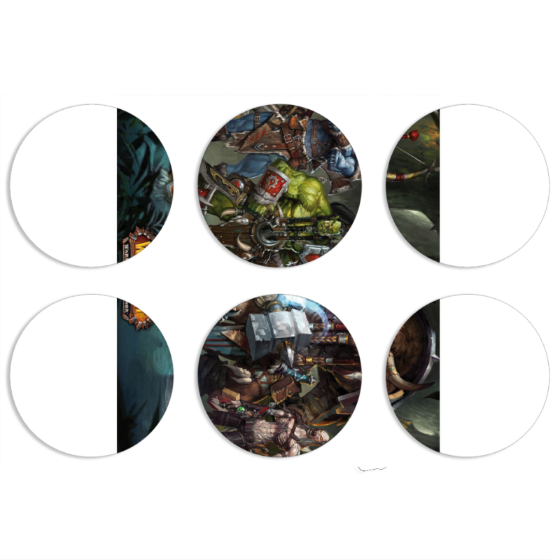 Магнитные фотопазлы круги d55 набор 6 штук 