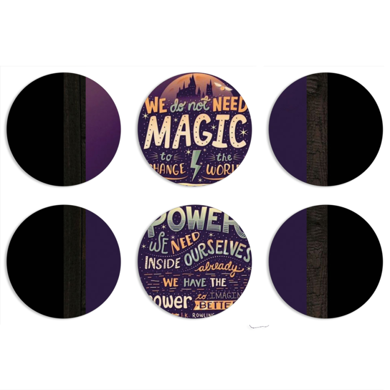 Магнитные фотопазлы круги d55 набор 6 штук 